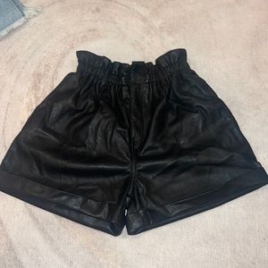 NEVER WORN black leather shorts